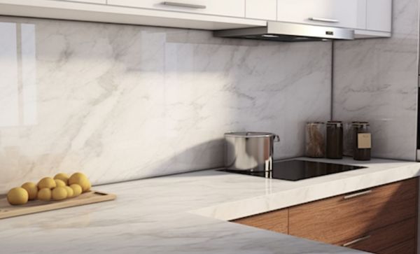 Фартук из мрамора Bianco Carrara (Бьянко Каррара)