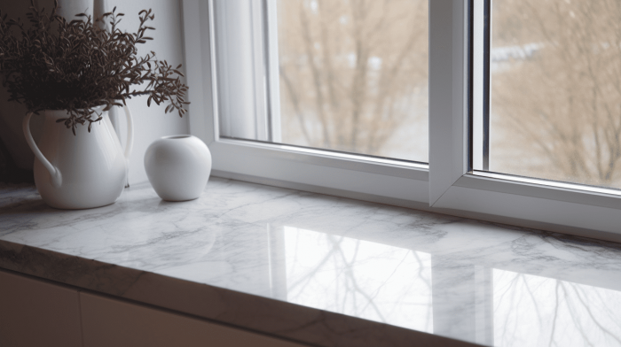 Подоконник из мрамора Bianco Carrara C